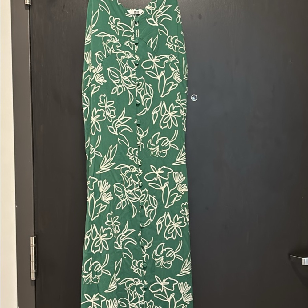 Uniqlo Green Floral Maxi Dress